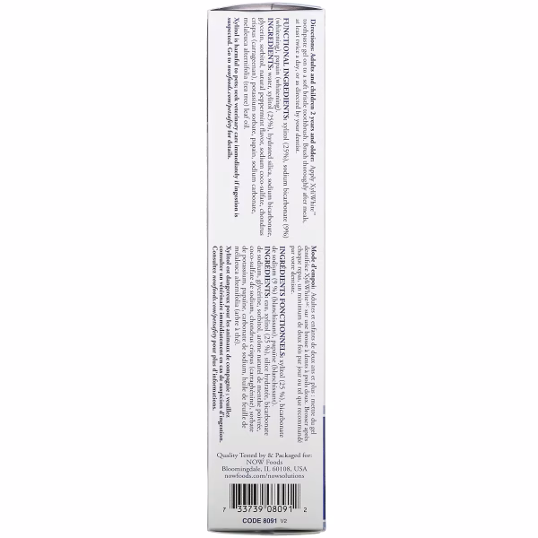NOW Foods, Solutions, XyliWhite, Toothpaste Gel, Platinum Mint, 6.4 oz (181 g) - Image 3