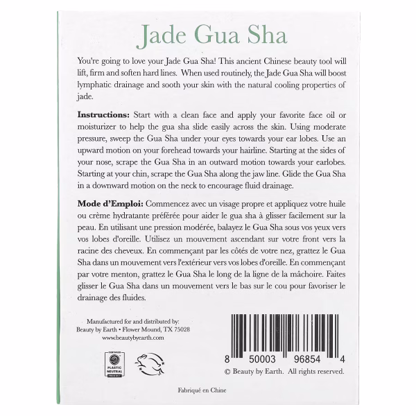 Beauty By Earth, Jade Gua Sha, Scraping Massage Tool, 1 Tool - Image 3