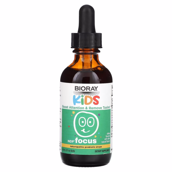 Bioray, Kids, NDF Focus, Naturopathic Probiotic Drops, Citrus, 2 fl oz (60 ml) - Image 3