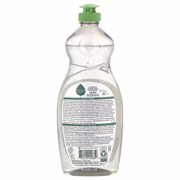 Seventh Generation, Dish Liquid, Clementine Zest & Lemongrass , 19 fl oz (561 ml) - Image 2