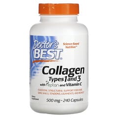 Doctor's Best, Collagen Types 1 and 3 with Peptan and Vitamin C, 240 Capsules