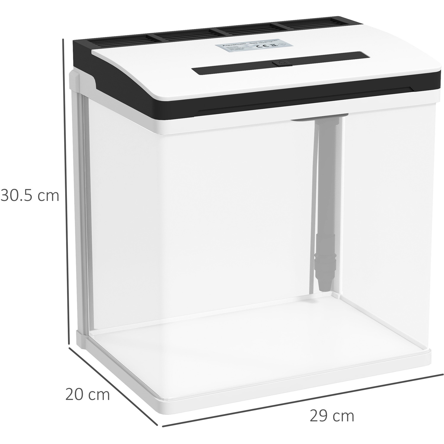 PawHut Glass Aquarium with Filter LED Lighting Water Pump - Image 6