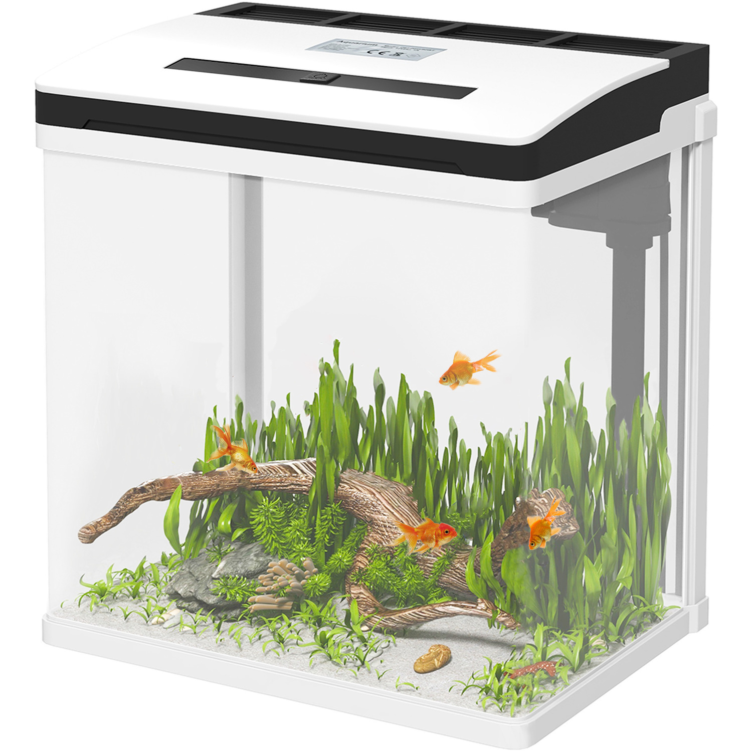 PawHut Glass Aquarium with Filter LED Lighting Water Pump - Image 5